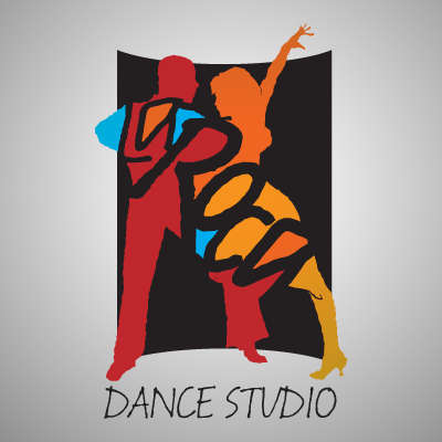 La Roca logo dance studio logo 2 people ballroom dancing