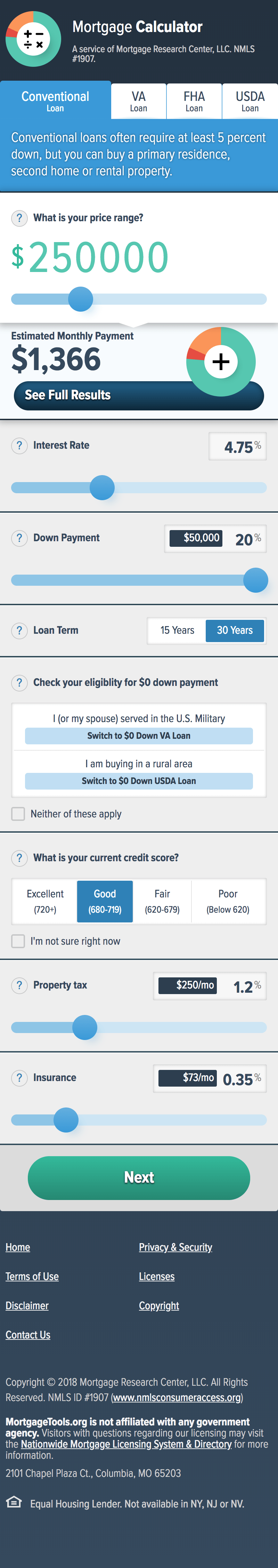 Comparison Calculator homepage