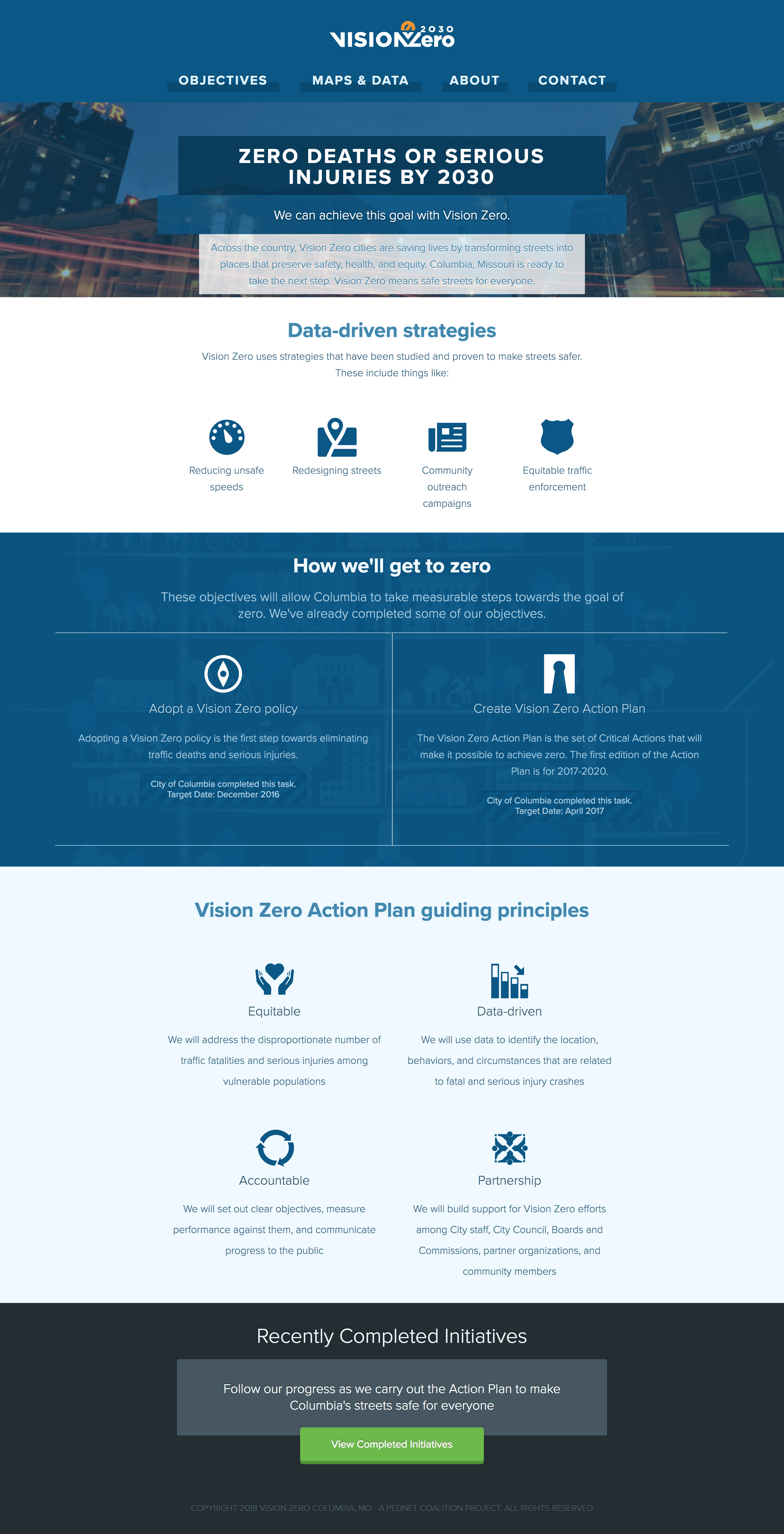 Vision Zero homepage