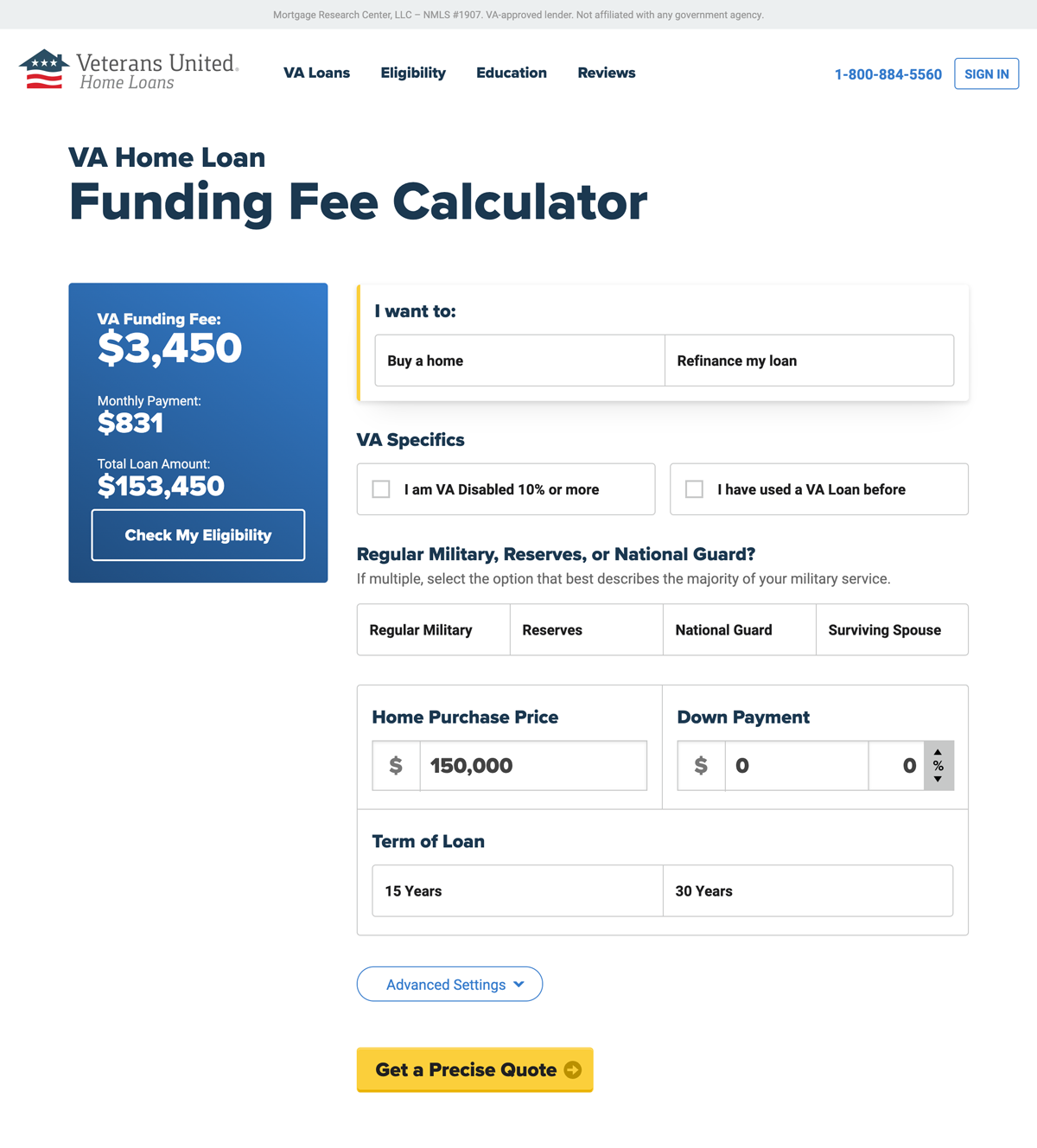 Funding fee calculator homepage