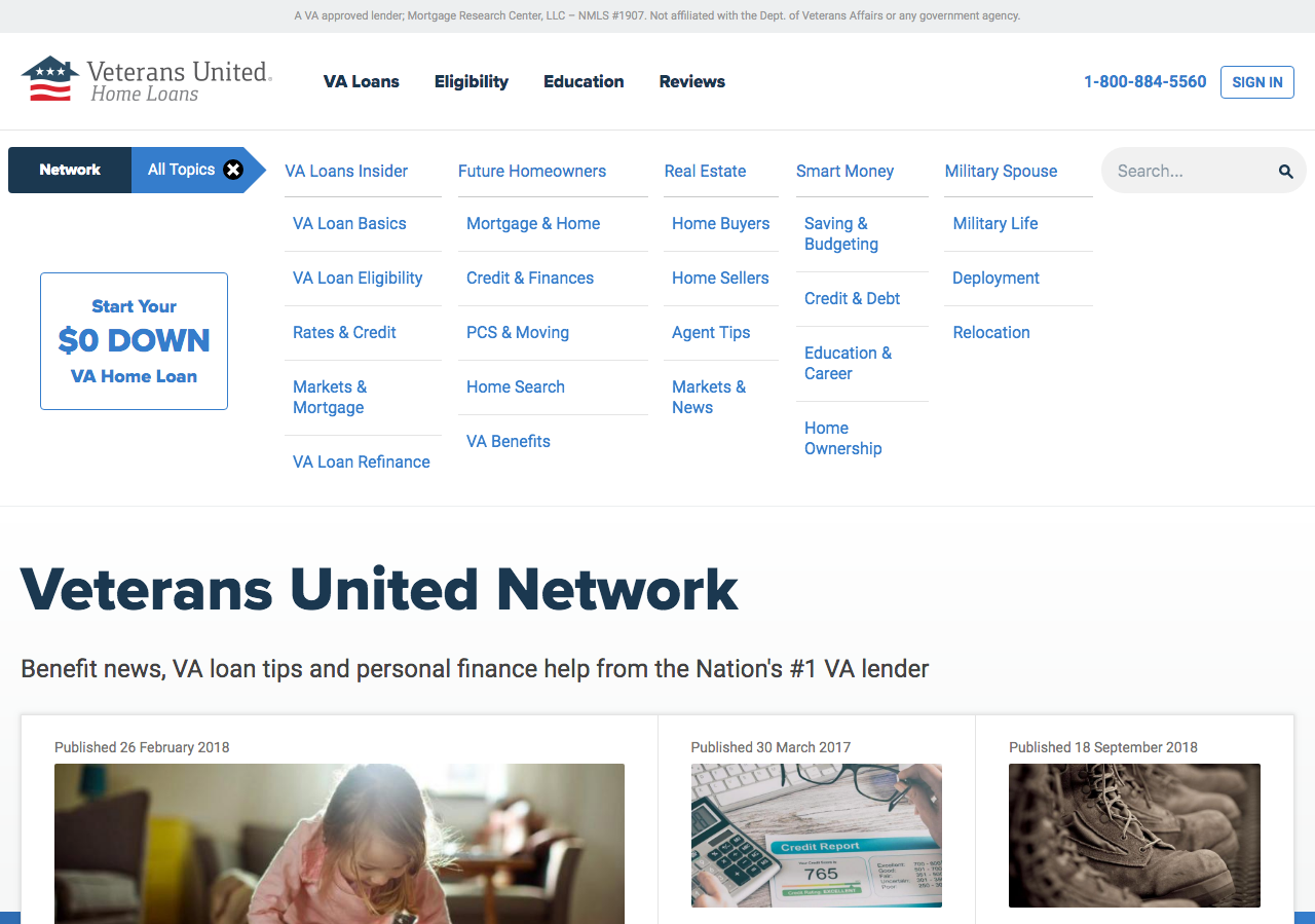VU Network expanded meganav